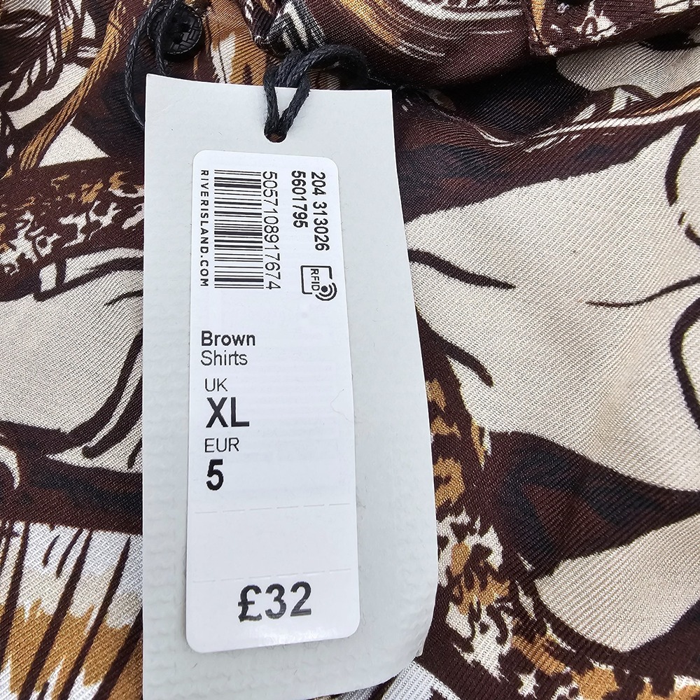 NWT Men's River Island Button Down Shirt Rome Themed Chariots Horses Size XL - Picture 9 of 9
